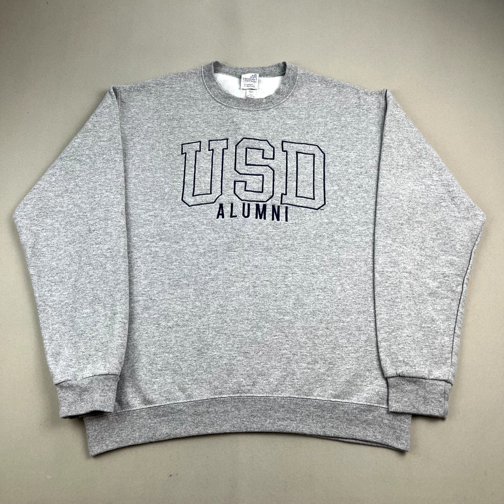 University Of San Diego Sweatshirt Adult Medium Gray USD College Toreros Alumni
